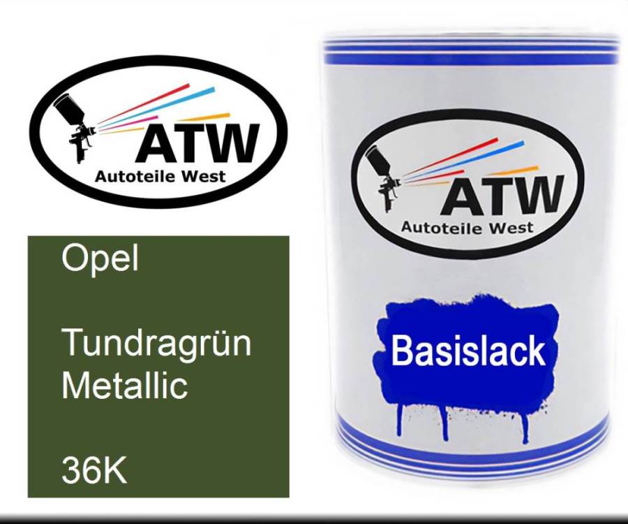 Opel, Tundragrün Metallic, 36K: 500ml Lackdose, von ATW Autoteile West.